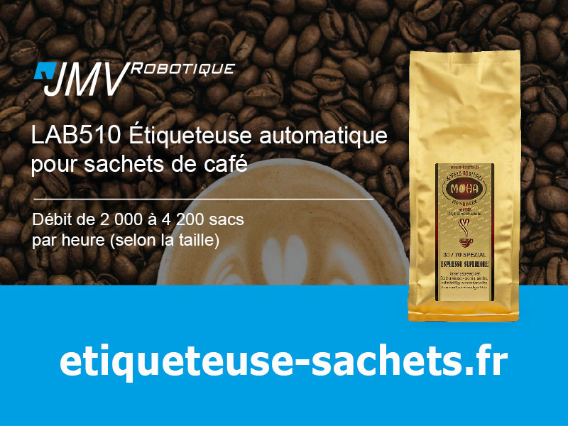 Étiqueteuse sachets de cafe